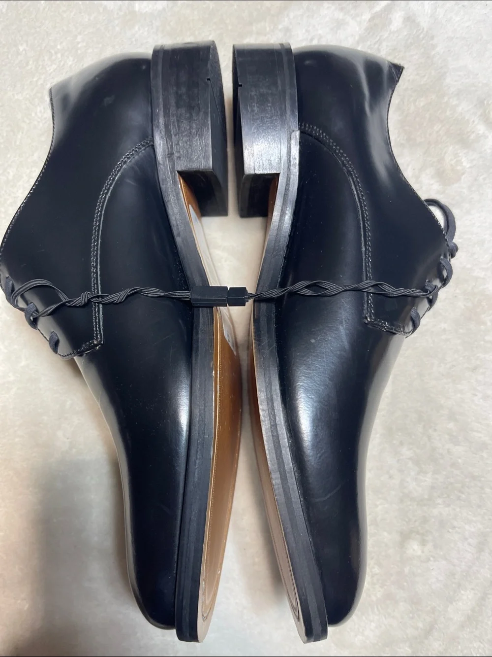 Express Black Leather Derby Shoes - Sleek Lace-Up Size 8 Men’s